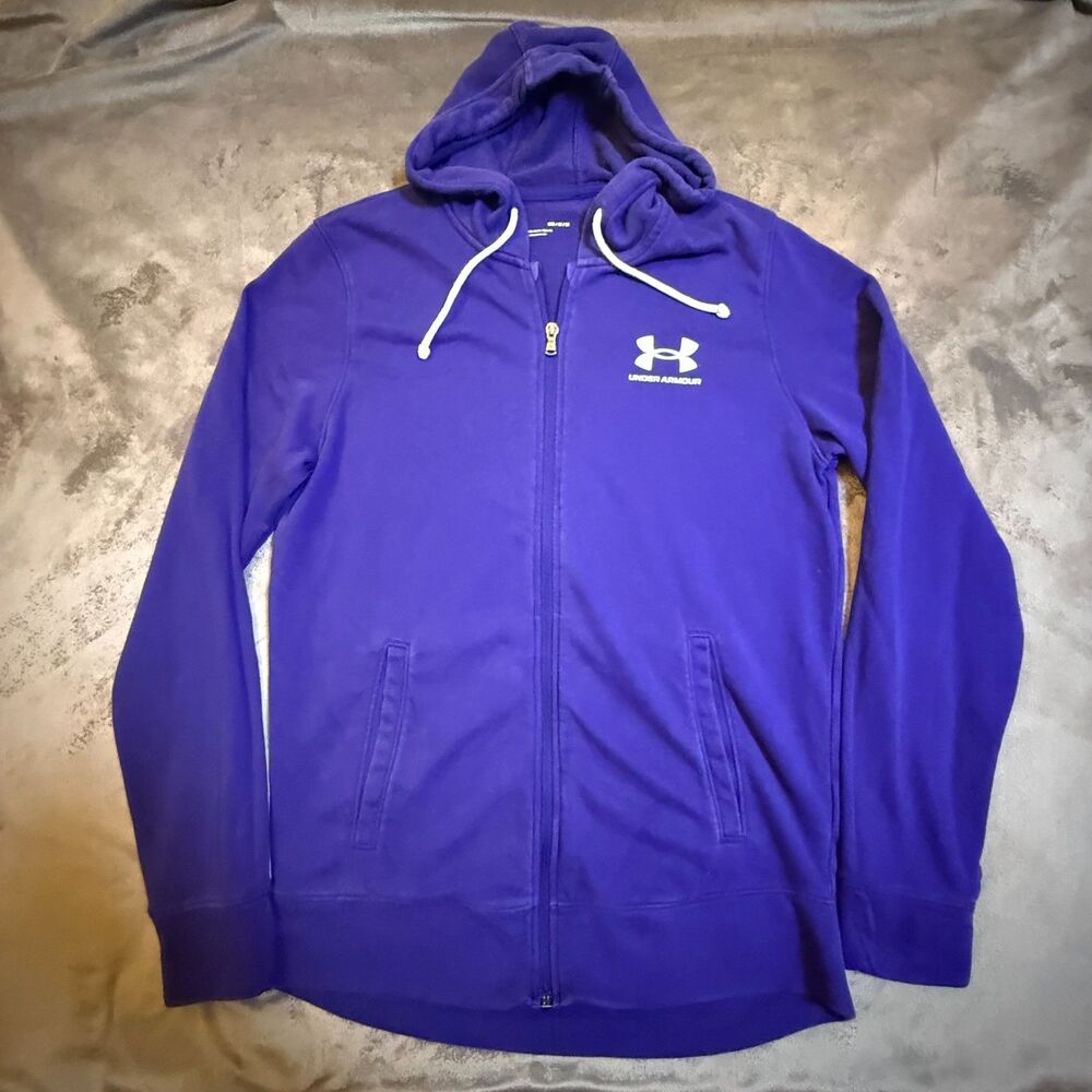 Under Armour purple Rival Terry Full Zip hoodie - Size M - 0367
